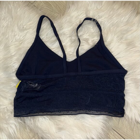 Maidenform Stretch Lace Longline Bralette Bra Wire Free M Medium Blue DMSLLB New - Picture 4 of 5